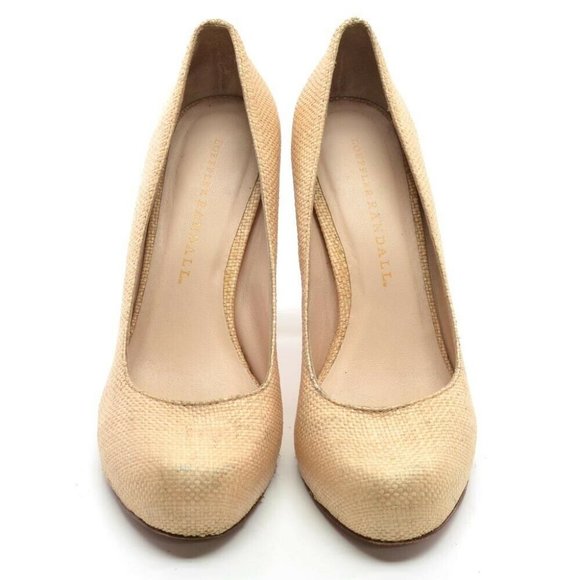 Loeffler Randall Esther Natural Raffia Pumps 6 M - Picture 3 of 5